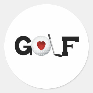 Pegatina Redonda Amar al golf
