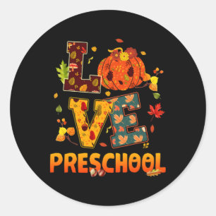 Pegatina Redonda Amar El Regalo De Maestros De Preescolar Cae Y Las