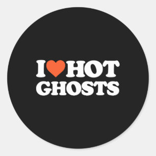 Pegatina Redonda Amar Fantasmas Calientes - I Heart Hot Ghosts - Y