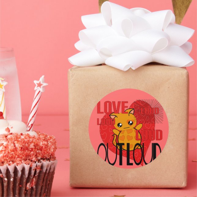 Pegatina Redonda Amar fuerte (Fiesta)