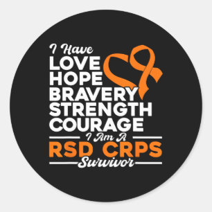 Pegatina Redonda Amar La Esperanza Valiente Fuerza Rsd Crps Concien