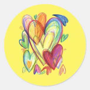 Pegatina Redonda Amar los corazones curativos Personalizados Decale