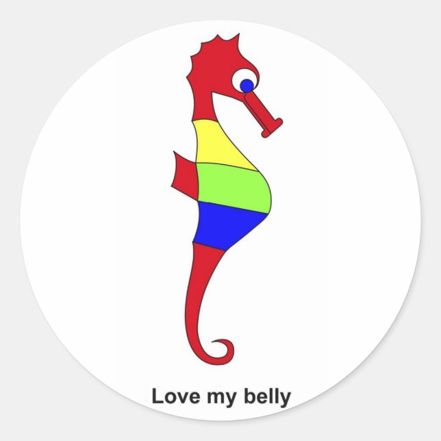 Pegatina Redonda Amar mi vientre (Anverso)