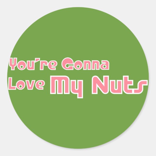 Pegatina Redonda Amar mis nueces (Anverso)