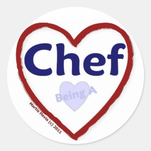 Pegatina Redonda Amar ser un chef