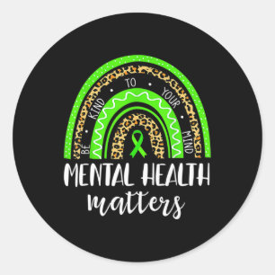 Pegatina Redonda Amar Su Mente Problemas De Salud Mental Sensibiliz