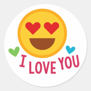 Pegatina Redonda Amar tu Emoji