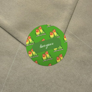 Pegatina Redonda Amar x Añadir tu texto Amantes de San Valentín