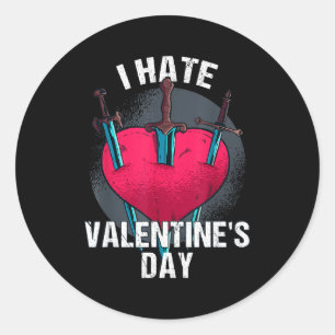 Pegatina Redonda Amargado Día de San Valentín Anti Odio