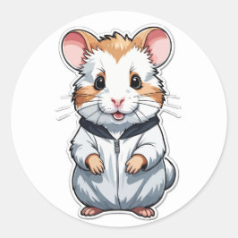 Pegatina Redonda Amargo cuerdo en Hoodie - Mascota adorable