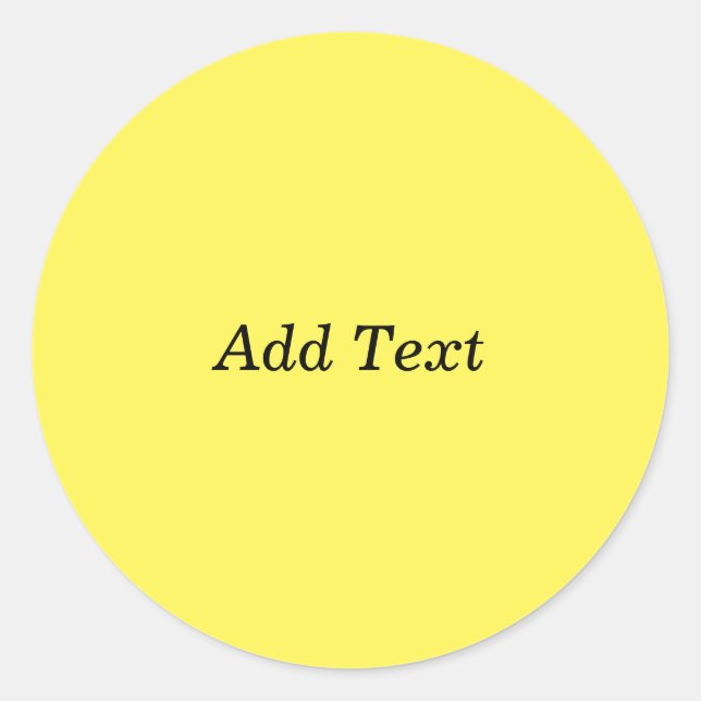 Pegatina Redonda Amarillo Crea Tu Propio Añadir Texto (Anverso)