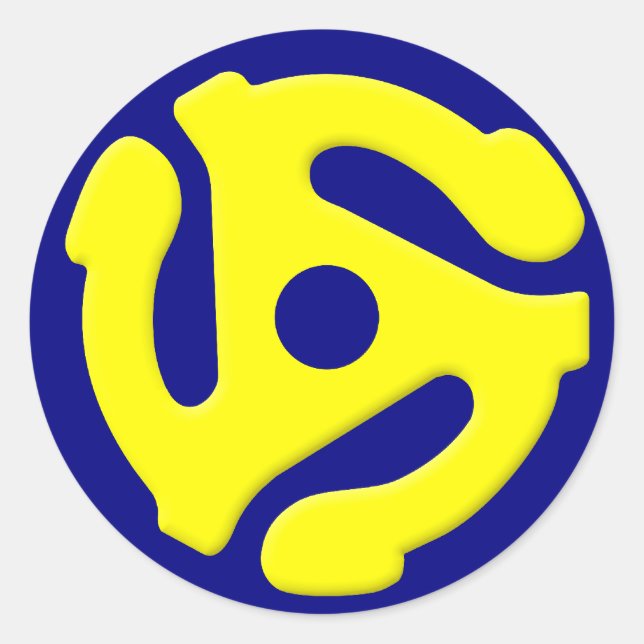 Pegatina Redonda Amarillo de 45 RPM (Anverso)