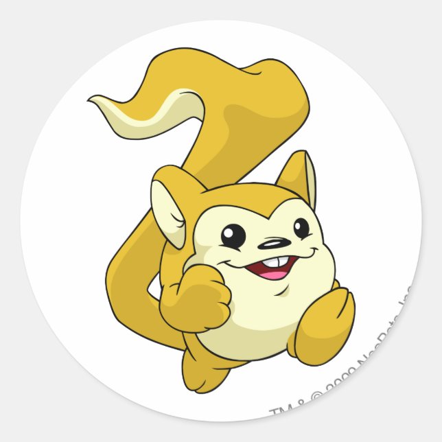 Pegatina Redonda Amarillo de Meerca (Anverso)