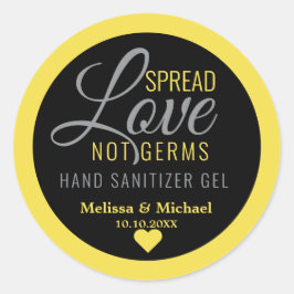 Pegatina Redonda Amarillo difunde la mano de amor Sanitizer el favo