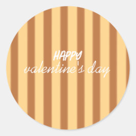 Pegatina Redonda Amarillo - El día de San Valentín marrón