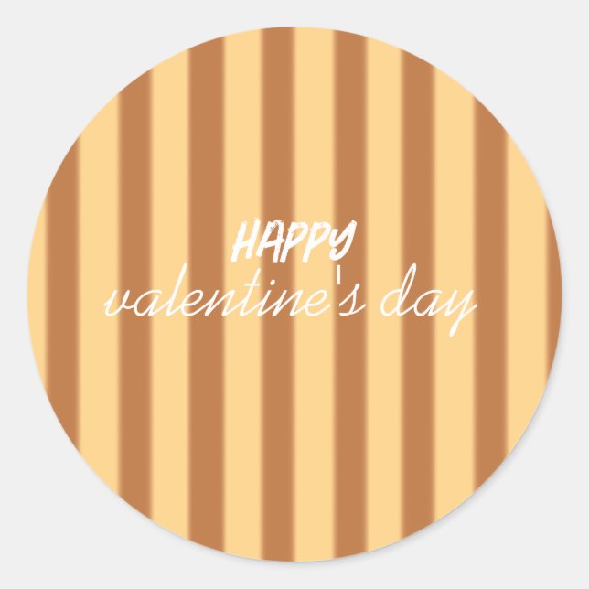 Pegatina Redonda Amarillo - El día de San Valentín marrón (Anverso)