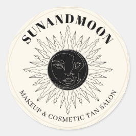 Pegatina Redonda Amarillo Espiritual Energía Solar Sanación Luna de