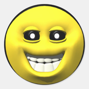 Pegatina Redonda Amarillo feliz