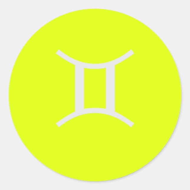 Pegatina Redonda amarillo fluorescente -Gemini (Anverso)