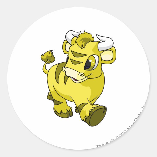 Pegatina Redonda Amarillo Kau (Anverso)