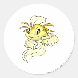 Pegatina Redonda Amarillo Koi