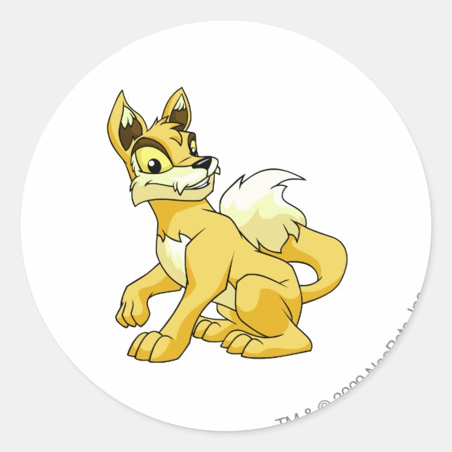 Pegatina Redonda Amarillo Lupe (Anverso)