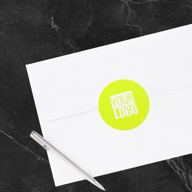 Pegatina Redonda Amarillo neón - añada su logotipo (Subido por el creador)