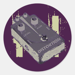 Pegatina Redonda Amarillo púrpura del pedal de la distorsión de la