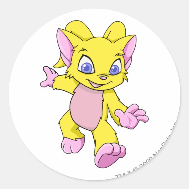 Pegatina Redonda Amarillo raso (Anverso)