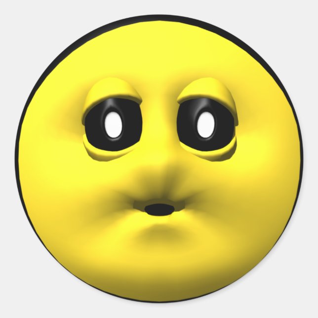 Pegatina Redonda Amarillo soplando un beso (Anverso)