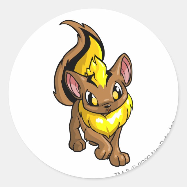 Pegatina Redonda Amarillo Xweetok (Anverso)