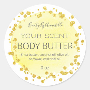 Pegatina Redonda Amarillo Y Blanco   Etiquetas de manteca para pale