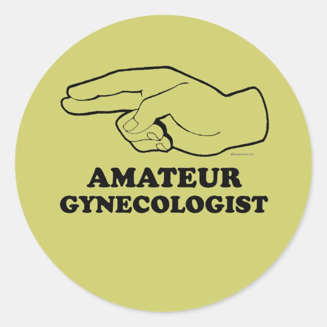 PEGATINA REDONDA AMATEUR GYNECOLOGISTA (Anverso)