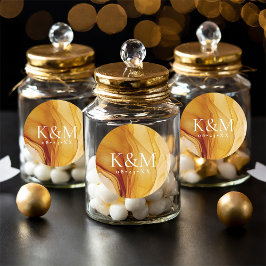 Pegatina Redonda Amber Brandy Boda abstracto ID1089