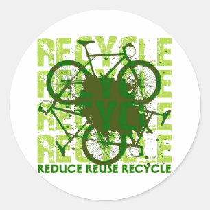 Pegatina Redonda Ambiental recicle