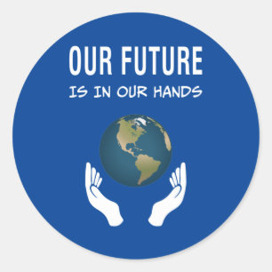 Pegatina Redonda Ambientalismo Nuestro Futuro Está En Nuestras Mano