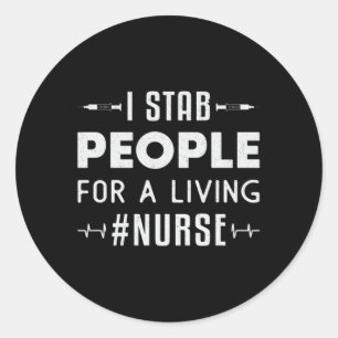 Pegatina Redonda Ambulancia de emergencia médica para enfermeras de