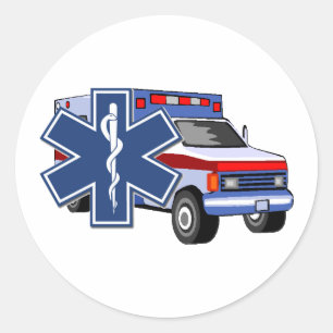 Pegatina Redonda Ambulancia EMS