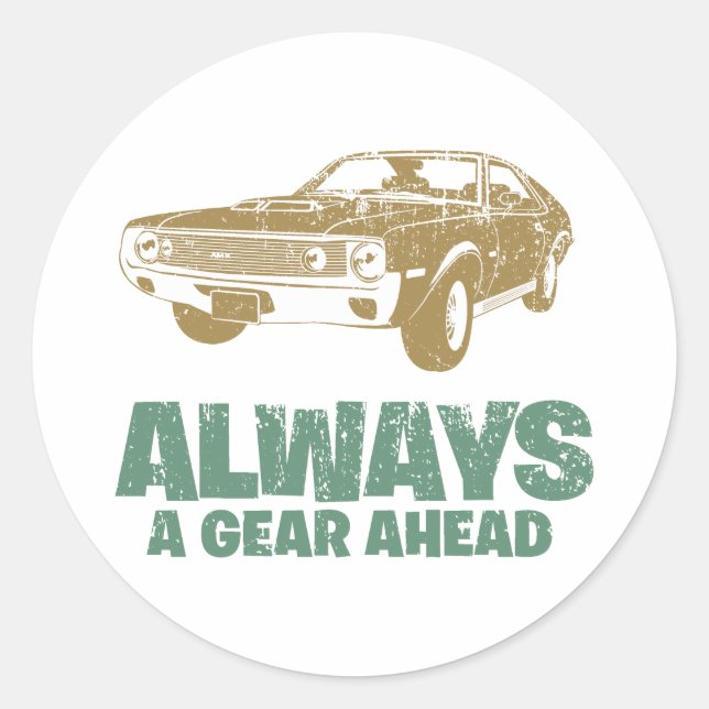 PEGATINA REDONDA AMC AMX 390 1970 (Anverso)