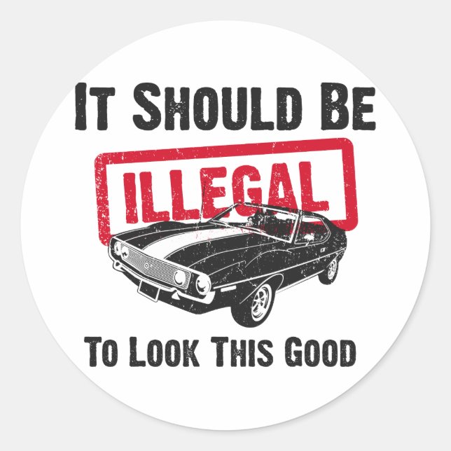 Pegatina Redonda AMC Javelin 1971 (Anverso)