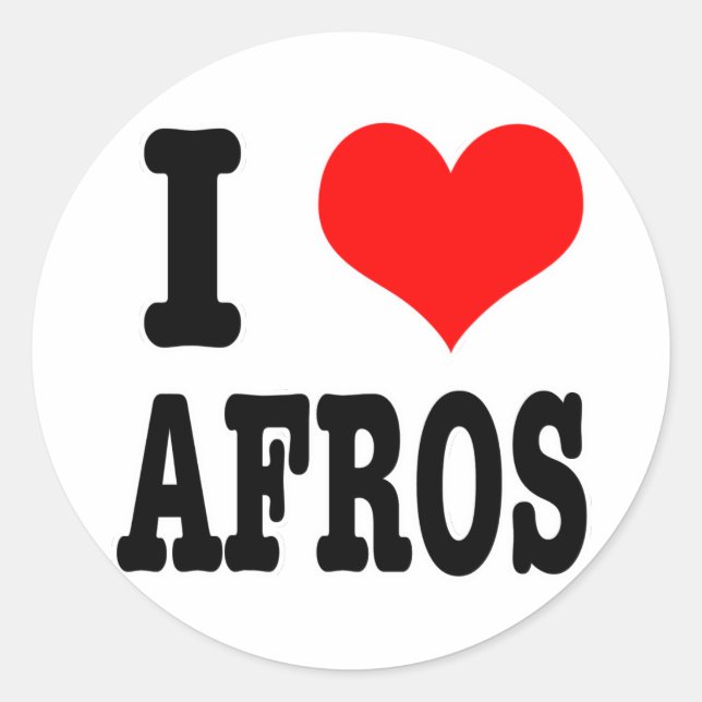 PEGATINA REDONDA AME (AMO) AFROS (Anverso)