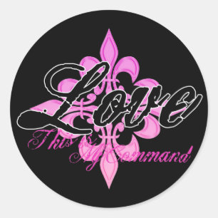 Pegatina Redonda Ame esto es mi comando