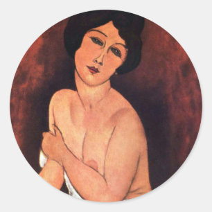 Pegatina Redonda Amedeo Modigliani Gran Mujer Sentada