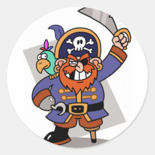 Pegatina Redonda Amenazando al pirata