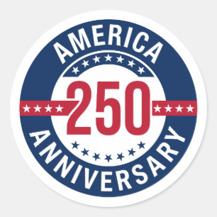 Pegatina Redonda América 250 Aniversario Patriótico