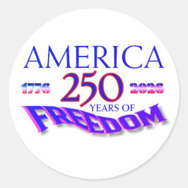 Pegatina Redonda América 250 años de libertad