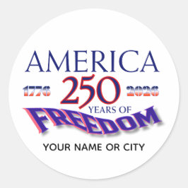 PEGATINA REDONDA AMÉRICA 250 AÑOS DE LIBERTAD