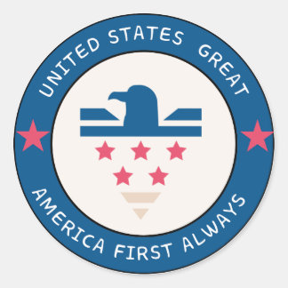 Pegatina Redonda America First logo sticker