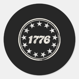 Pegatina Redonda América Patriótica 1776 Retro 4 De Julio Independe