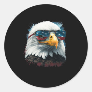 Pegatina Redonda American Byld Eagle Eeuu Flag Shirt 4 De Julio Eag